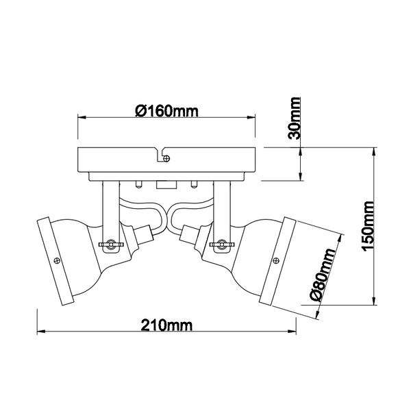 Nero 2-flammiger Spot in einer industriell eingerichteten Küche