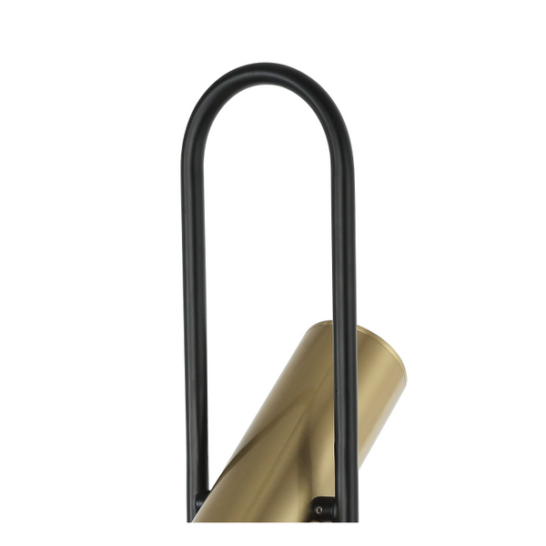 Elegante Stehlampe Chericoni Reggio, Schwarz und Gold, Ø22 cm, 1-flammig, GU10-Fassung.