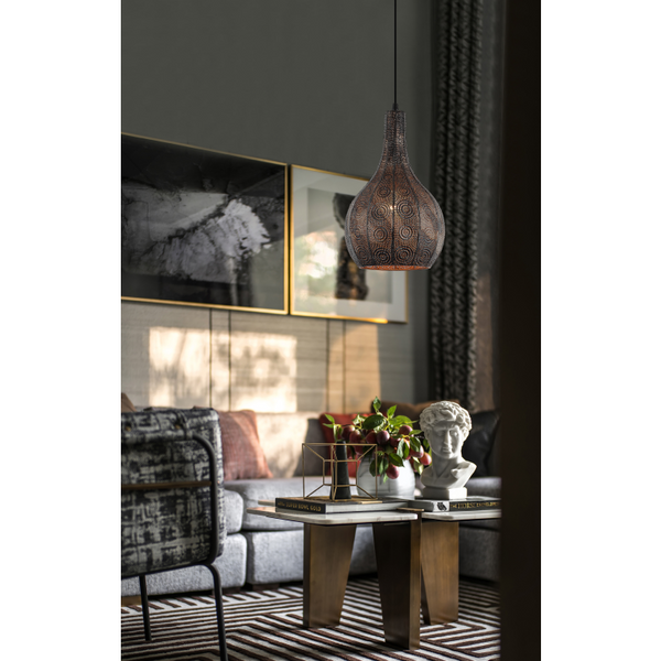 Stilvolle Rolo Pendelleuchte von Chericoni, 1-flammig, Ø25 cm, Schwarz – ideal für Esszimmer, Wohnzimmer oder moderne Flure.