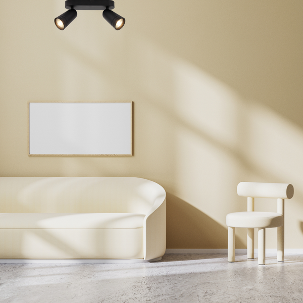 Chericoni Spero 2-flammige Plafondspot in Schwarz – Ø6 cm – GU10 – dreh- und schwenkbar