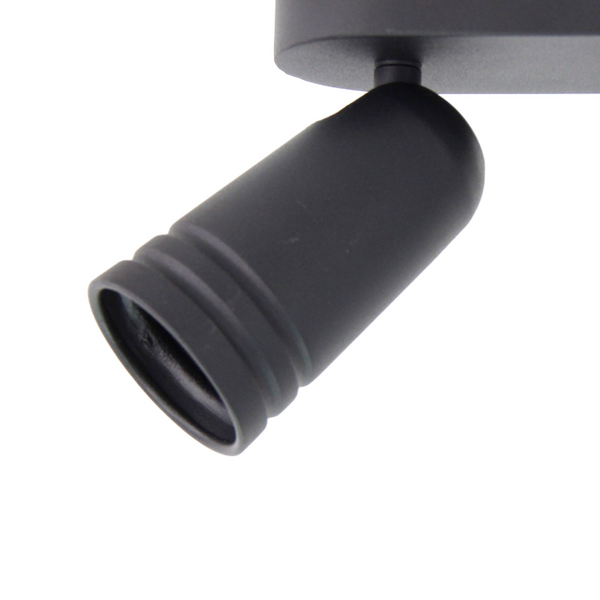 Chericoni Spero 2-flammige Plafondspot in Schwarz – Ø6 cm – GU10 – dreh- und schwenkbar