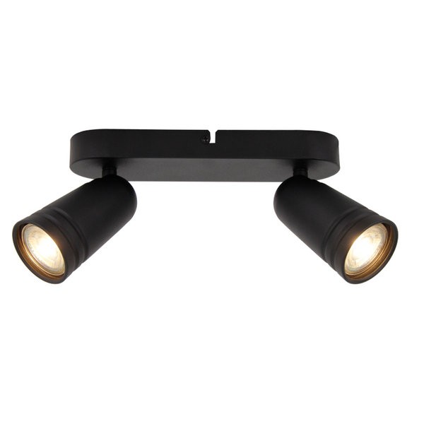 Chericoni Spero 2-flammige Plafondspot in Schwarz – Ø6 cm – GU10 – dreh- und schwenkbar