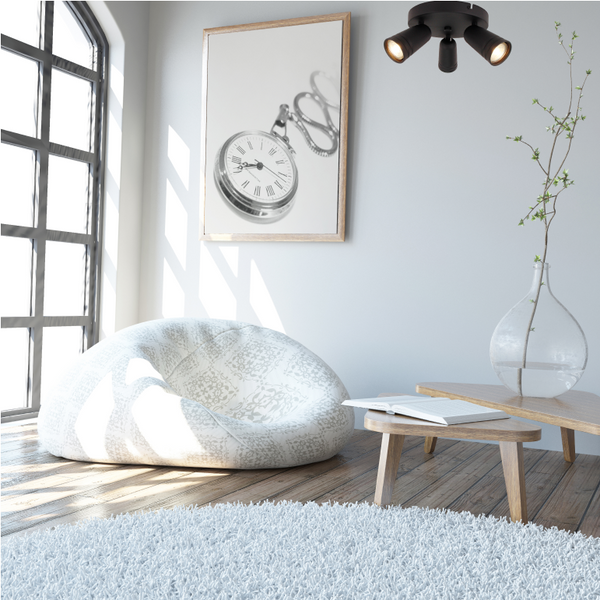 Chericoni Spero 3-flammige Plafondspot in Schwarz – Ø6 cm – GU10 – modern & verstellbar