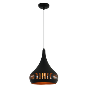 Die Chericoni Strisce Hängelampe, Ø25 cm, 1-flammig, in Schwarz, kombiniert modernes Design mit klaren Linien und vielseitiger E27-Fassung.