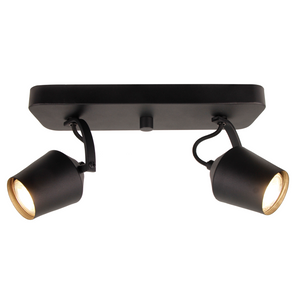 Chericoni Tavola Deckenstrahler 2-flammig Schwarz von vorne fotografiert