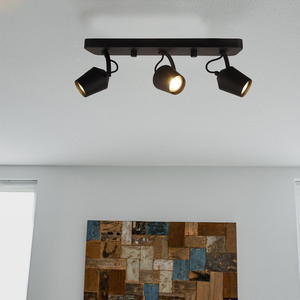 Moderne Tavola Deckenlampe 3-flammig GU10 in Schwarz im Wohnzimmer