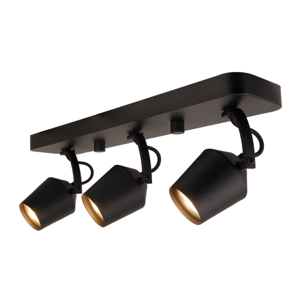 Moderne Tavola Deckenlampe 3-flammig GU10 in Schwarz im Wohnzimmer