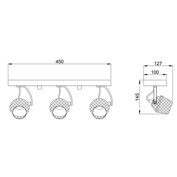 Innenaufnahme: Tavola Deckenstrahler Schwarz beleuchtet Wohnzimmer