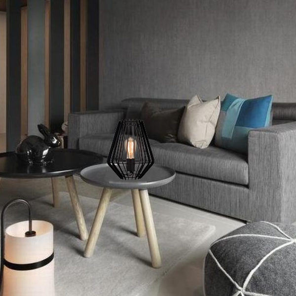 Runde Tischlampe Tavola in Schwarz, Ø25 cm, 1-flammig, E27 – stilvoll, minimalistisch und funktional.