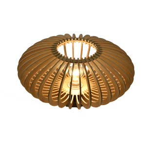 Chericoni Curvato Tischlampe Ø30 cm – 1-flammig – Holz – Frontansicht