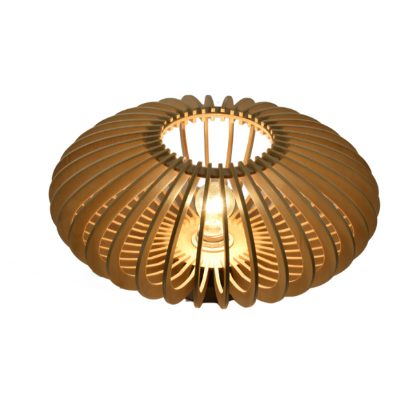 Chericoni Curvato Tischlampe Ø30 cm – 1-flammig – Holz – Frontansicht