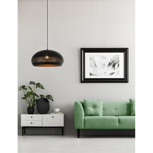 Various Pendelleuchte Duomo in Schwarz – 1-flammig – Ø50 cm – E27 – Modern & dekorativ