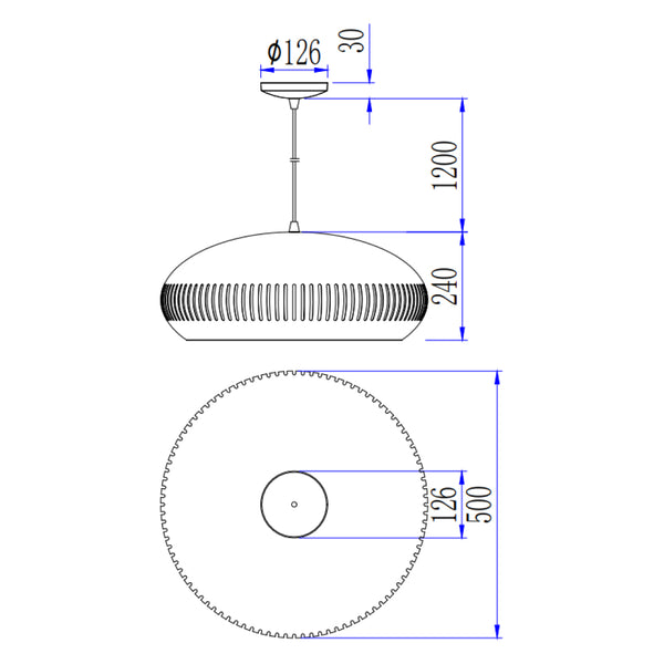 Various Pendelleuchte Duomo in Schwarz – 1-flammig – Ø50 cm – E27 – Modern & dekorativ