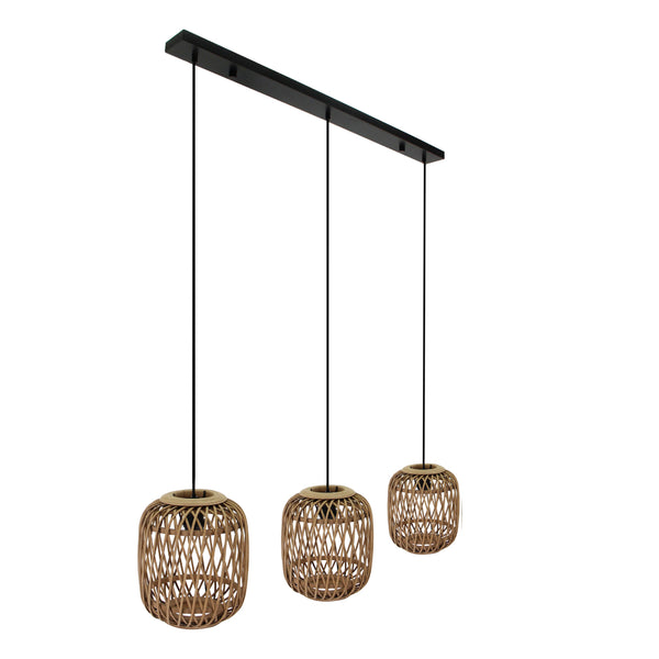 Diverse 3-lichts hanglamp Kruis – Naturel/Bamboe – Hoogte 156 cm – Ø22 cm