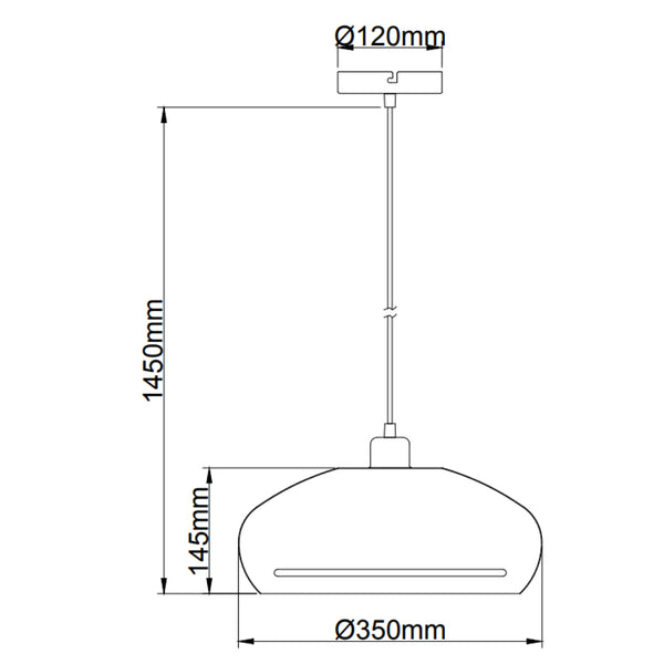 Various Streifen hanglampen - 1 lamp - Ø35 of Ø45 cm - zwart - modern design