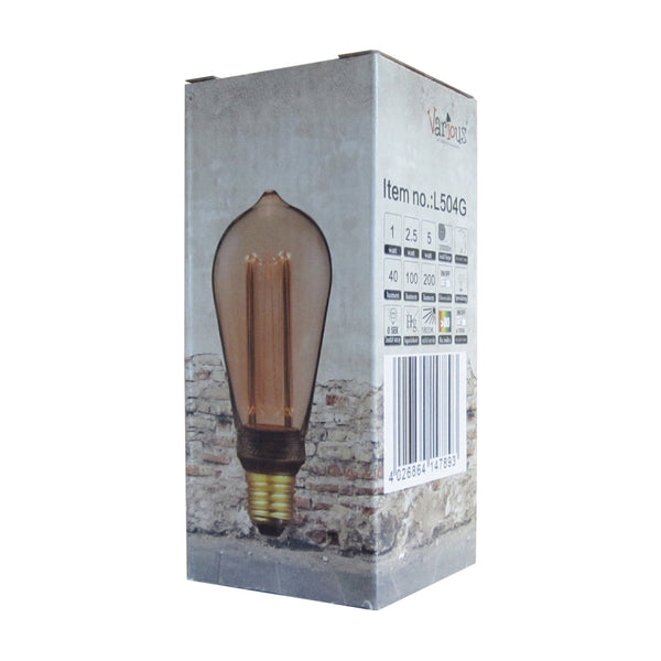 LED Filament Lichtquelle L504G E27, 3-Stufen dimmbar, 1800K extra warmweißes Licht