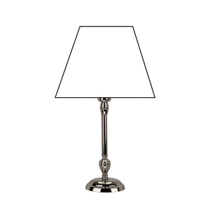 Lampenfuß Metall Nickel Glänzend mit runder Basis – 35 cm hoch, stilvoll und zeitlos.