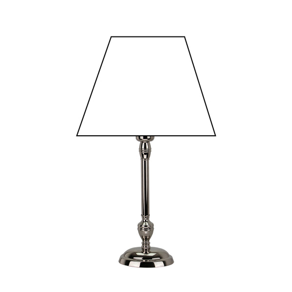 Lampenfuß Metall Nickel Glänzend mit runder Basis – 35 cm hoch, stilvoll und zeitlos.