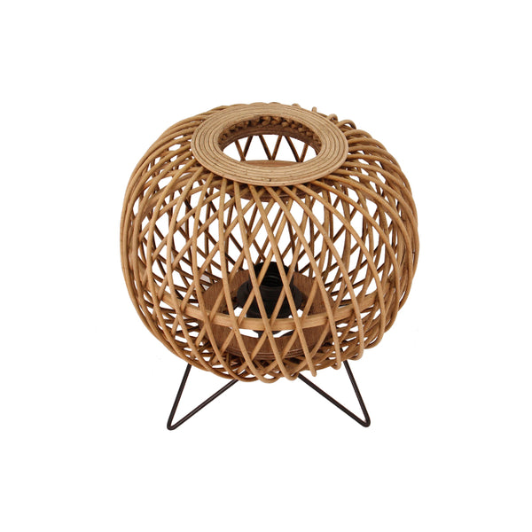 Nature Diagonaal Tischlampe, Ø25 cm, 1-flammig, E27, aus Bambus Holz, elegantes Naturdesign.