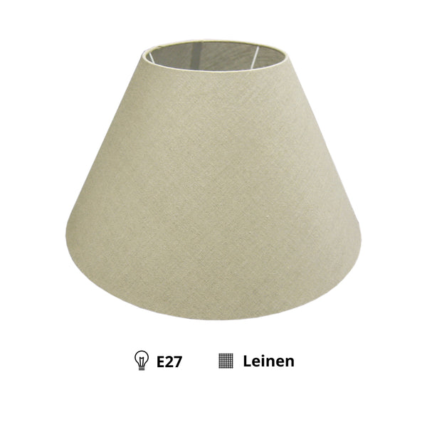 Various lampenkappen met ronde bovenkant en ronde bovenkant – grijs linnen