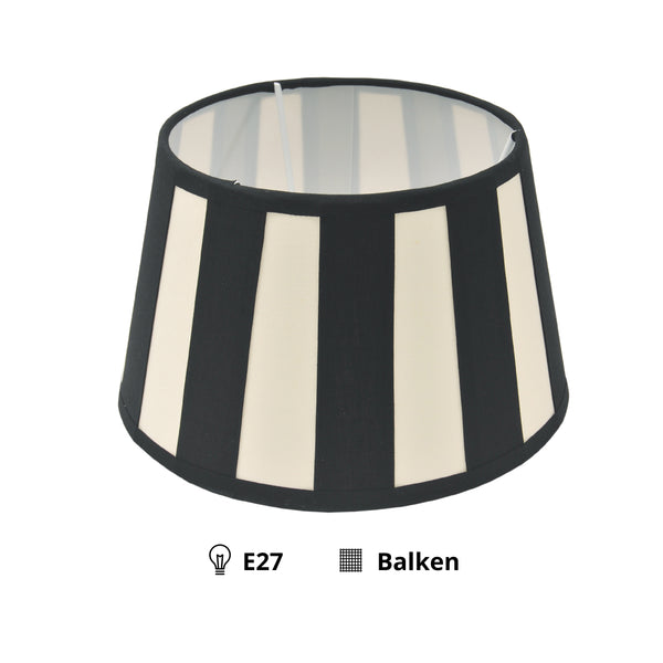 Various Lampshade Drum Round - Black - Beams - Ø20 or 25 cm - Chintz