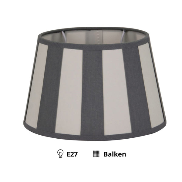 Diverse lampenkap Trommel Rond - Grijs - Balken - Ø20 cm - Chintz