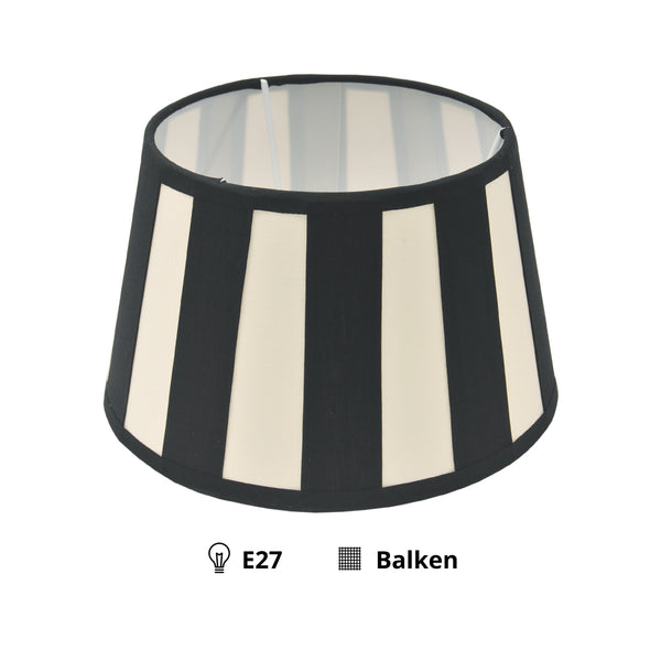 Various Lampshade Drum Round - Black - Beams - Ø20 or 25 cm - Chintz