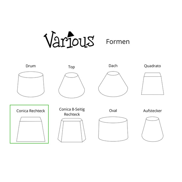 Various lampenkap modern rechthoekig – grijs – 20 cm of 27 cm