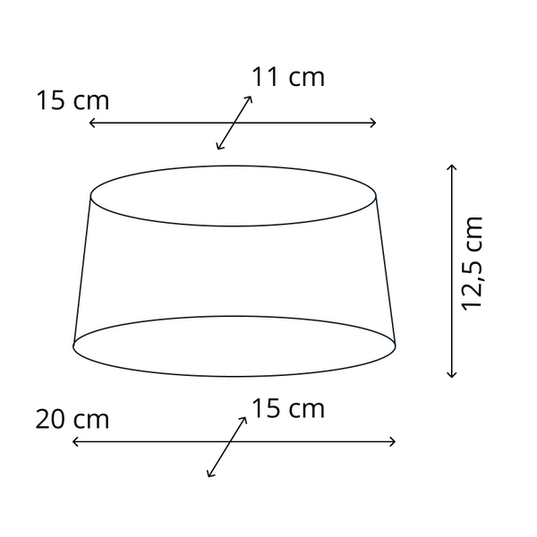Various Lampenschirm Oval - Schwarz mit Balkenmuster – Ø20, Ø 22 oder Ø26 cm – Chintz