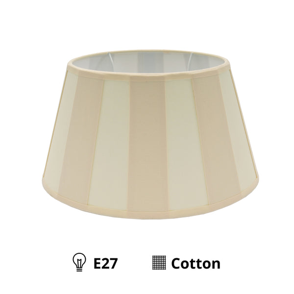 Various Lampenschirm Oval - Creme mit Balkenmuster – Ø20, Ø 22 oder Ø26 cm – Chintz