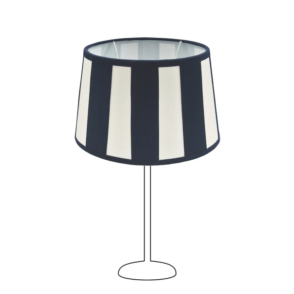 Diverse lampenkap ovaal - Marine met staafpatroon - Ø20, Ø22 of Ø26 cm - Chintz