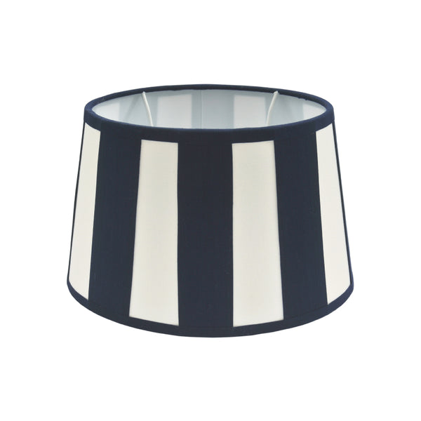 Diverse lampenkap ovaal - Marine met staafpatroon - Ø20, Ø22 of Ø26 cm - Chintz