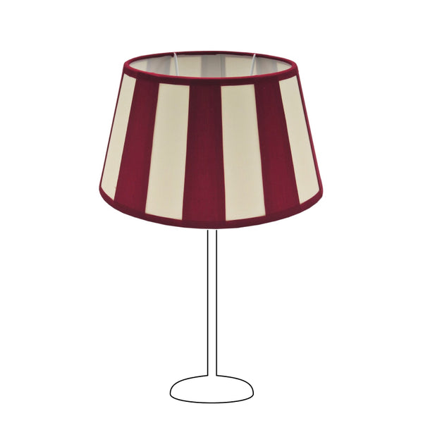 Diverse lampenkap ovaal - rood met staafpatroon - Ø20, Ø22 of Ø26 cm - Chintz