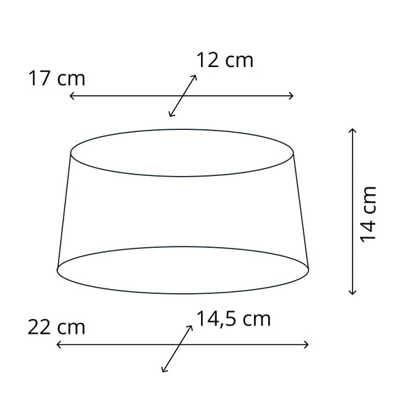 Diverse lampenkap ovaal - rood met staafpatroon - Ø20, Ø22 of Ø26 cm - Chintz
