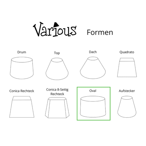 Diverse lampenkap ovaal - rood met staafpatroon - Ø20, Ø22 of Ø26 cm - Chintz