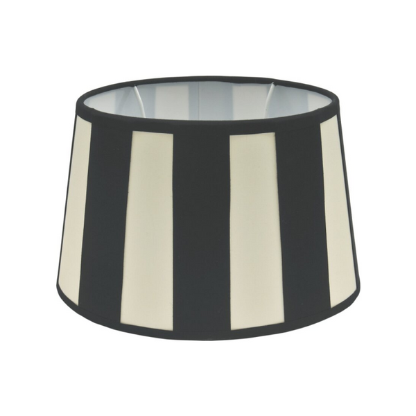 Various Lampenschirm Oval - Schwarz mit Balkenmuster – Ø20, Ø 22 oder Ø26 cm – Chintz