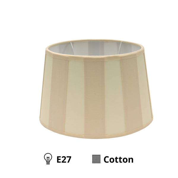 Various Lampenschirm Oval - Creme mit Balkenmuster – Ø20, Ø 22 oder Ø26 cm – Chintz