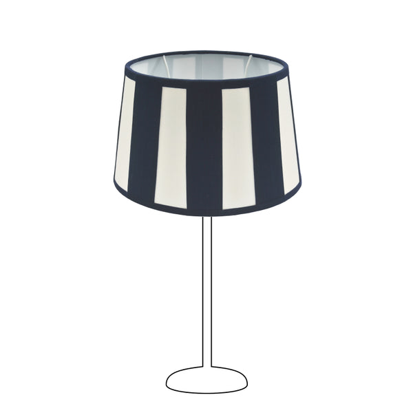 Diverse lampenkap ovaal - Marine met staafpatroon - Ø20, Ø22 of Ø26 cm - Chintz