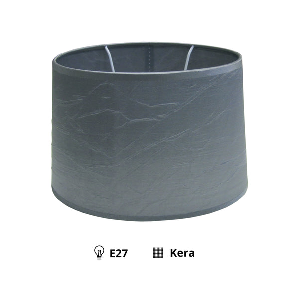 Diverse lampenkap ovaal - gekreukt - antraciet - Ø22/17 x Ø21/13 cm - hoogte 17 cm