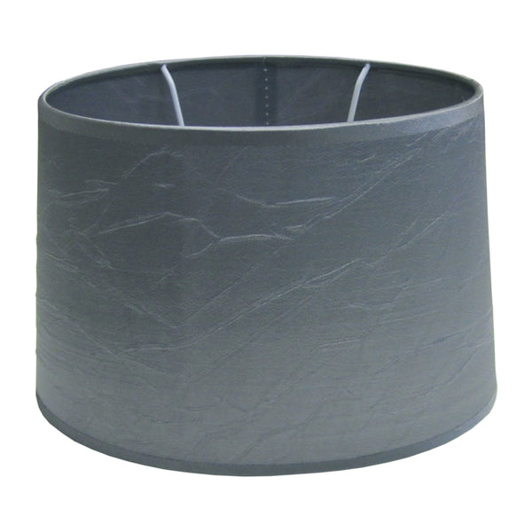 Diverse lampenkap ovaal - gekreukt - antraciet - Ø22/17 x Ø21/13 cm - hoogte 17 cm