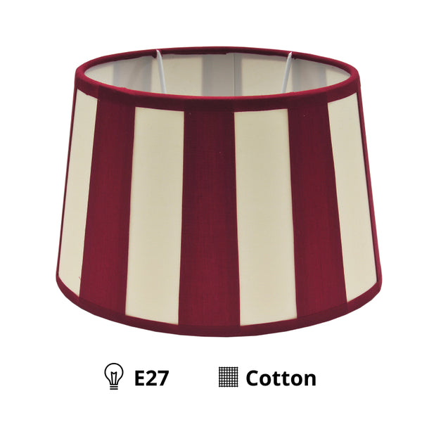 Diverse lampenkap ovaal - rood met staafpatroon - Ø20, Ø22 of Ø26 cm - Chintz