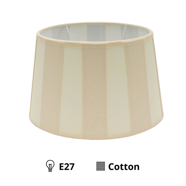 Various Lampenschirm Oval - Creme mit Balkenmuster – Ø20, Ø 22 oder Ø26 cm – Chintz