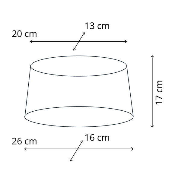 Diverse lampenkap ovaal - rood met staafpatroon - Ø20, Ø22 of Ø26 cm - Chintz