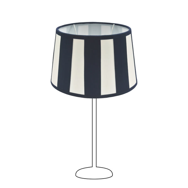 Diverse lampenkap ovaal - Marine met staafpatroon - Ø20, Ø22 of Ø26 cm - Chintz