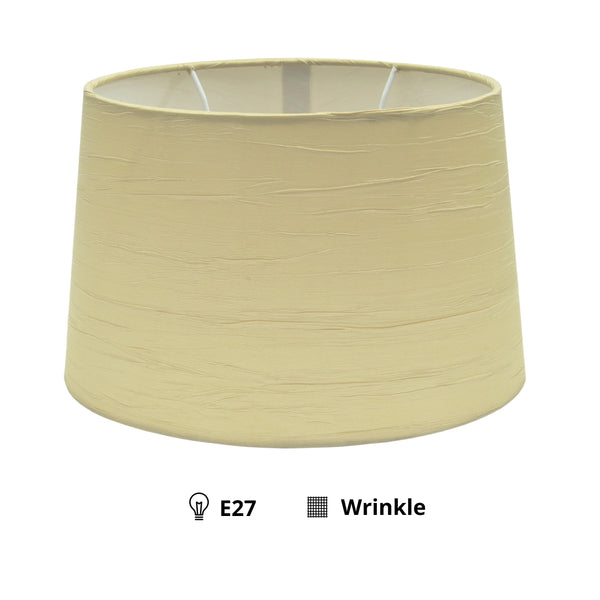 Diverse lampenkap ovaal - rimpel - crème - Ø22/17 x Ø21/13 cm - hoogte 17 cm