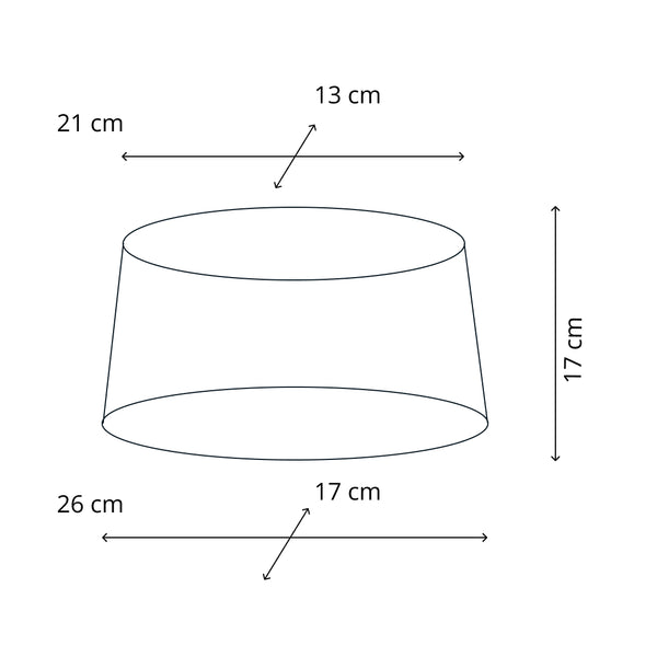 Diverse lampenkap ovaal - gekreukt - rood - Ø22/17 x Ø21/13 cm - hoogte 17 cm
