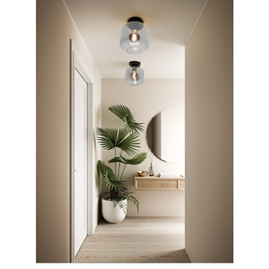 Schwarze Glas-Deckenleuchte Chericoni Specchio, Ø21 cm, einflammig, stilvolles Design für jedes Interieur.