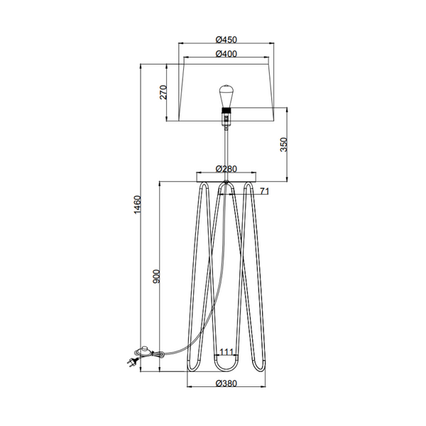 Detailansicht der schwarzen Various Venecia Stehlampe