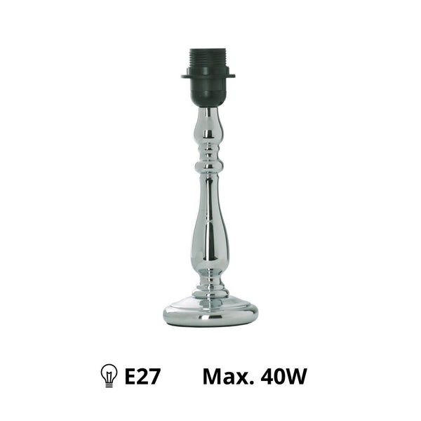 Verschillende lampenvoeten van metaal nikkel – tijdloos design in 29 cm hoogte met E27 fitting