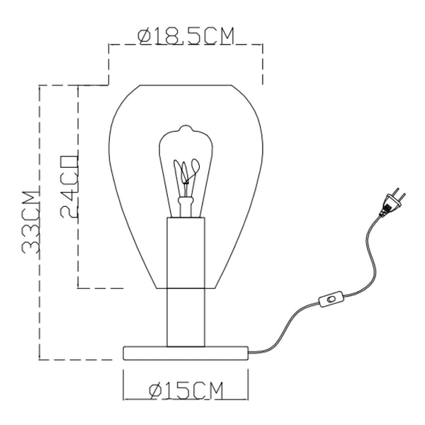 Stilvolle 1-flammige Tischlampe Gary für Wohnzimmer oder Schlafzimmer
